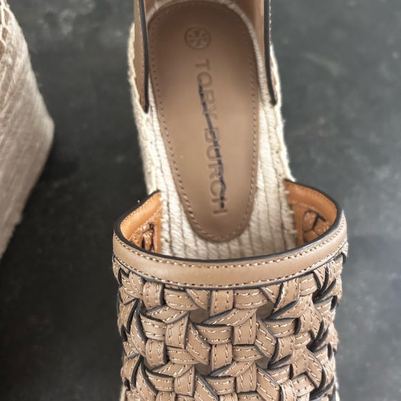 Tory Burch Basketweave Espadrille Wedges - Picture 4 of 9